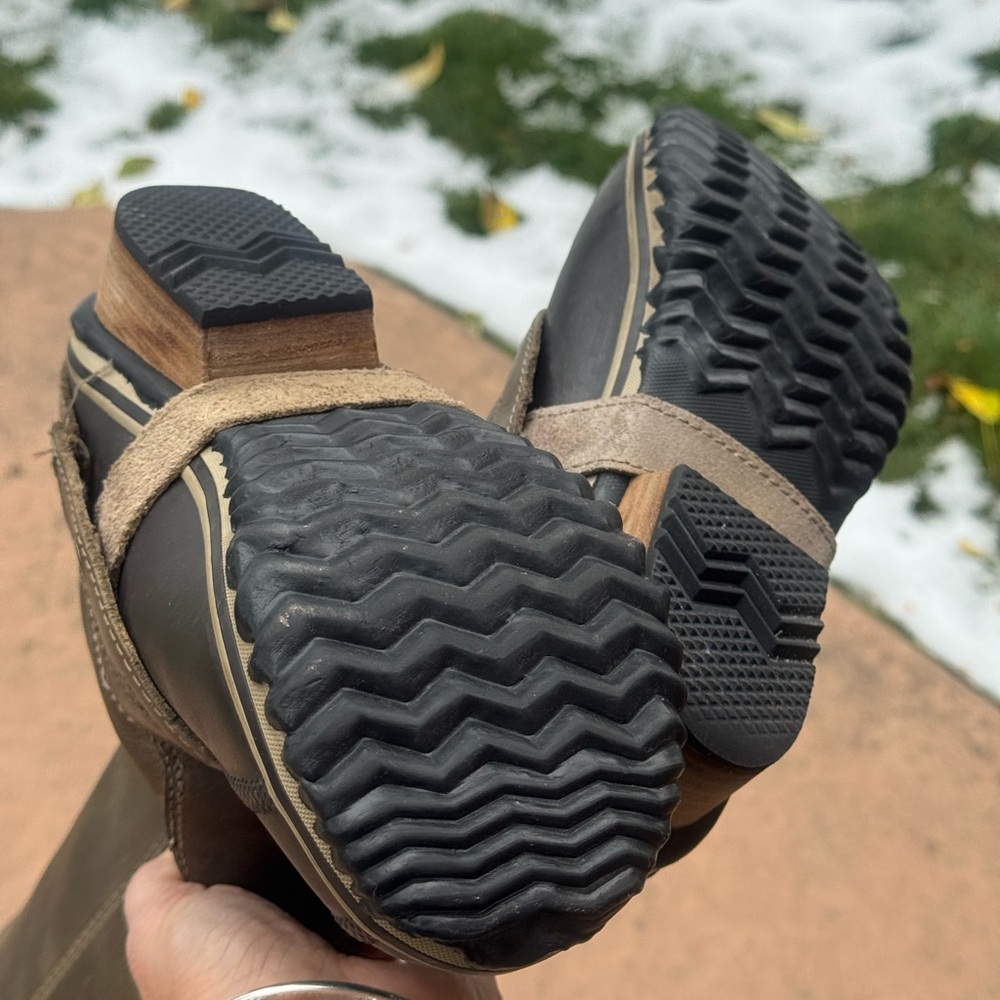 Sorel Tivoli II Tall Waterproof Winter Boots Green Leather Rubber Size 6.5 - Picture 3 of 16